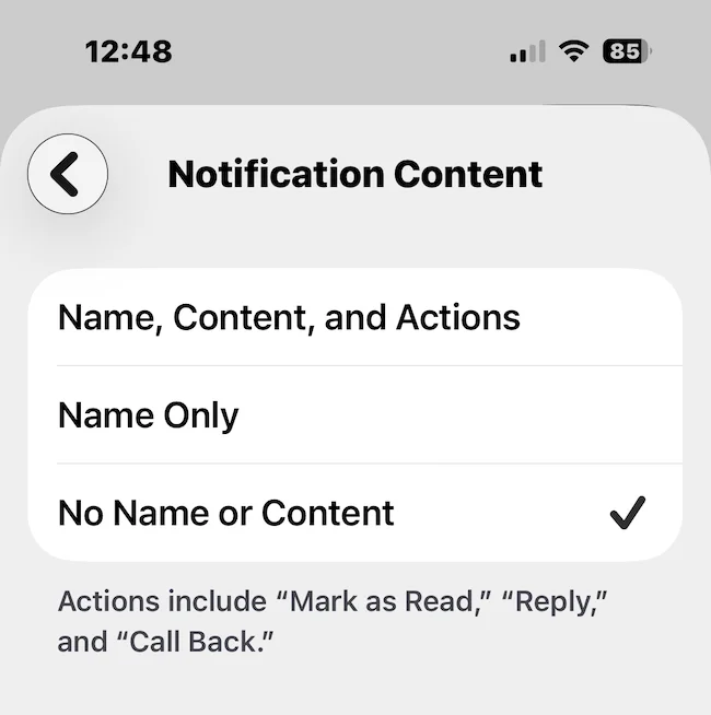 The options in Signal's CVE-2026-28950 iPhone